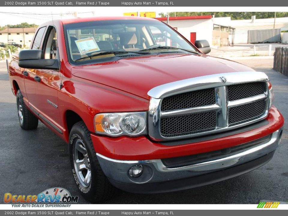 2002 Dodge Ram 1500 SLT Quad Cab Flame Red / Taupe Photo #2