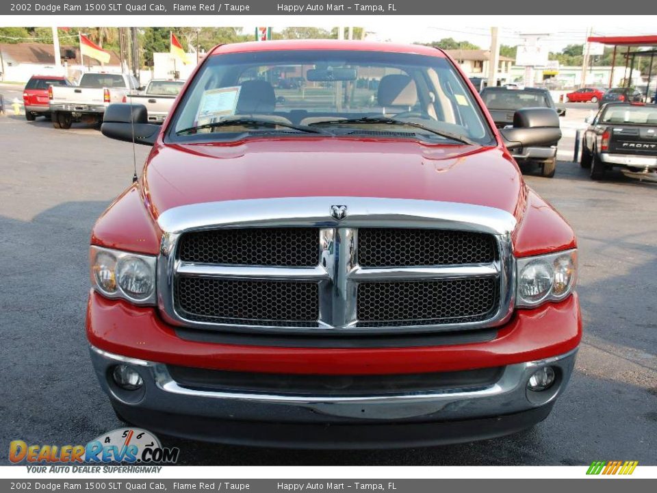 2002 Dodge Ram 1500 SLT Quad Cab Flame Red / Taupe Photo #4