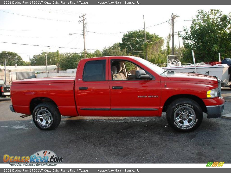 2002 Dodge Ram 1500 SLT Quad Cab Flame Red / Taupe Photo #5