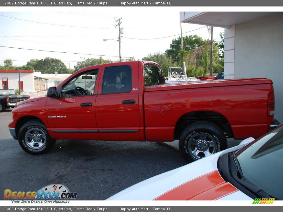 2002 Dodge Ram 1500 SLT Quad Cab Flame Red / Taupe Photo #7