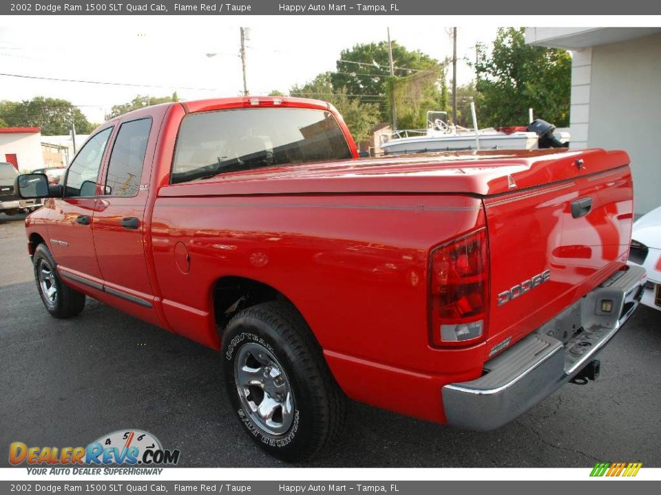 2002 Dodge Ram 1500 SLT Quad Cab Flame Red / Taupe Photo #8