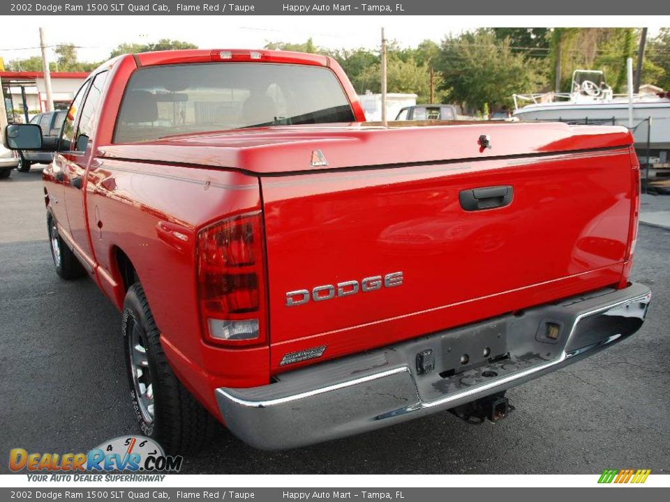 2002 Dodge Ram 1500 SLT Quad Cab Flame Red / Taupe Photo #10