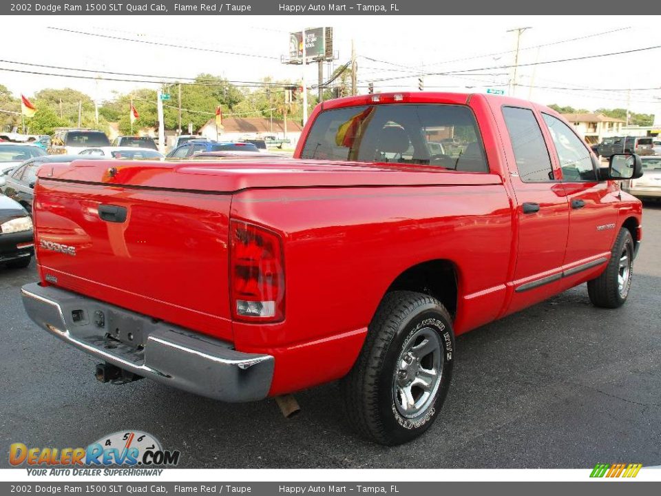 2002 Dodge Ram 1500 SLT Quad Cab Flame Red / Taupe Photo #12