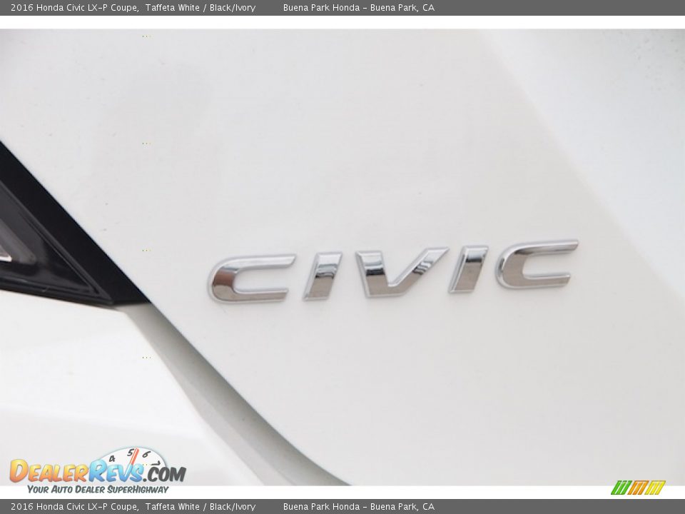 2016 Honda Civic LX-P Coupe Taffeta White / Black/Ivory Photo #3