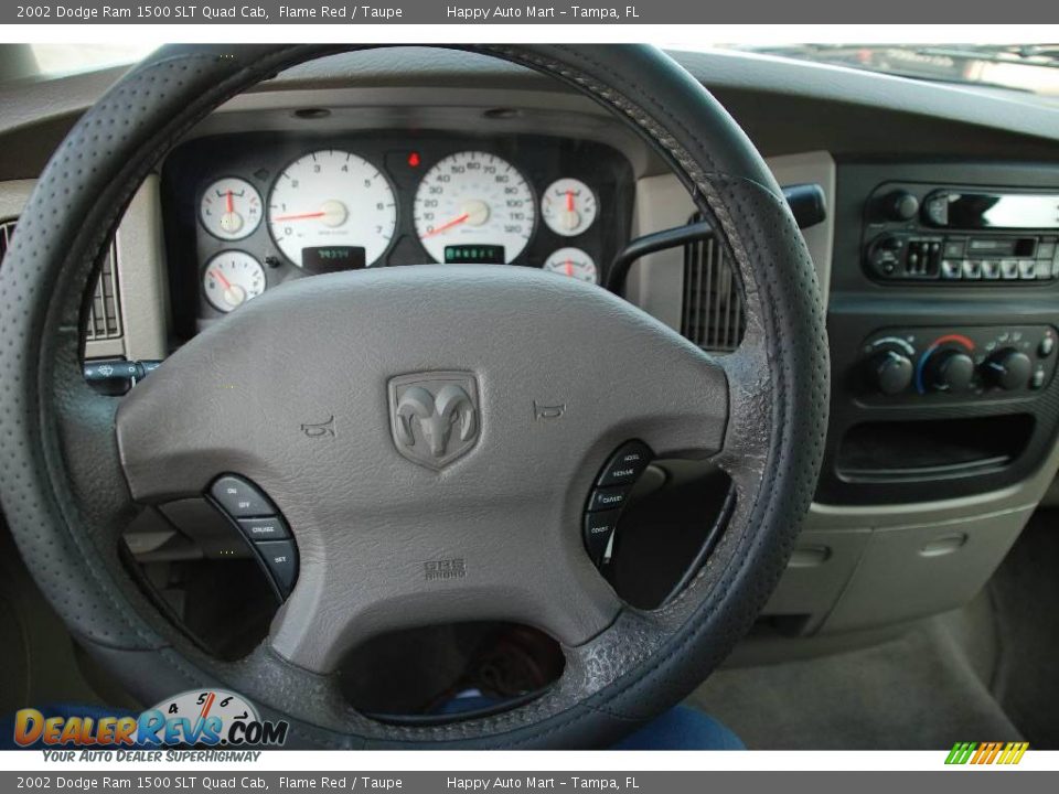 2002 Dodge Ram 1500 SLT Quad Cab Flame Red / Taupe Photo #15