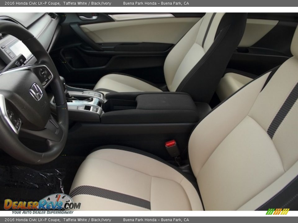 2016 Honda Civic LX-P Coupe Taffeta White / Black/Ivory Photo #8