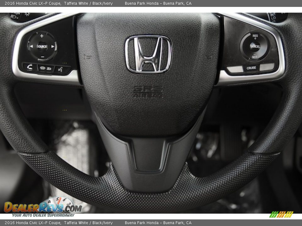 2016 Honda Civic LX-P Coupe Taffeta White / Black/Ivory Photo #9