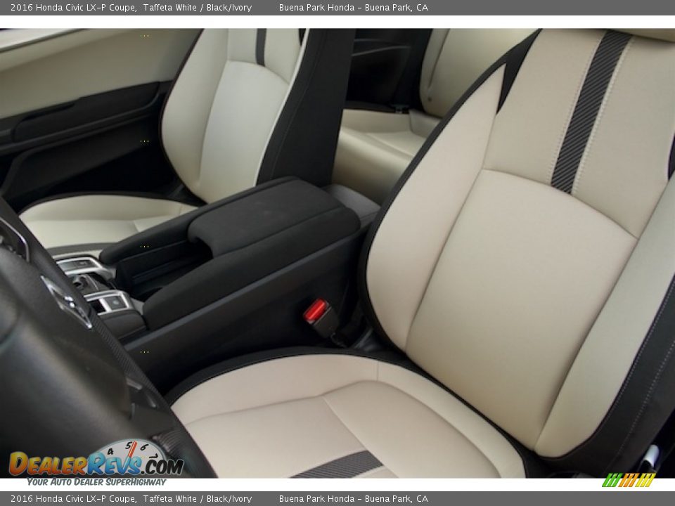 2016 Honda Civic LX-P Coupe Taffeta White / Black/Ivory Photo #13