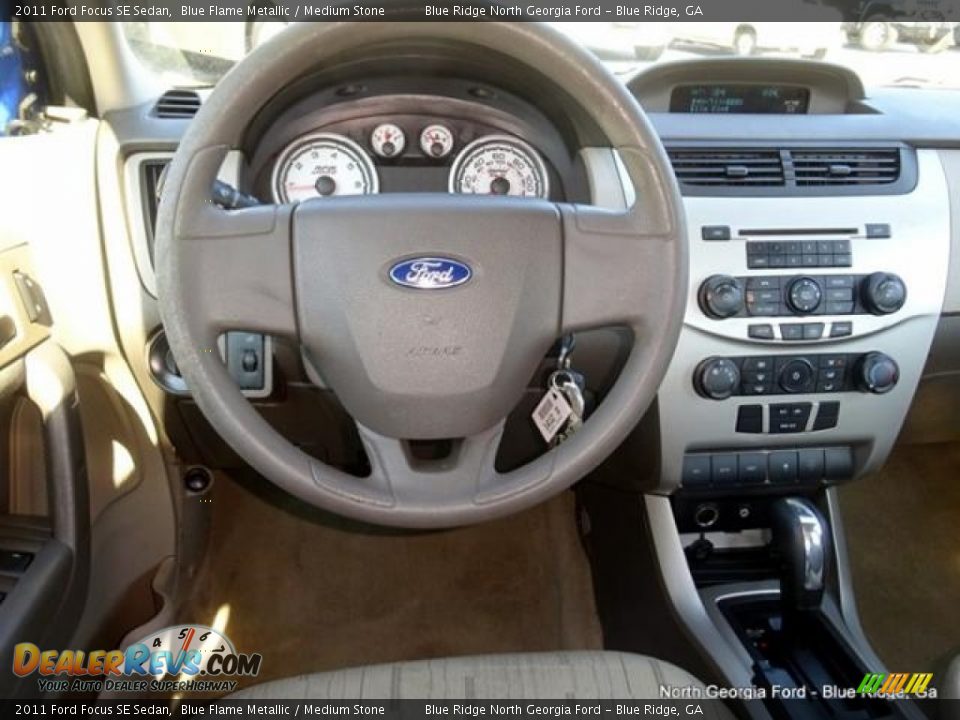 2011 Ford Focus SE Sedan Blue Flame Metallic / Medium Stone Photo #16