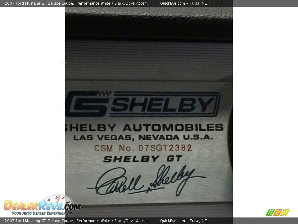 2007 Ford Mustang GT Deluxe Coupe Performance White / Black/Dove Accent Photo #4