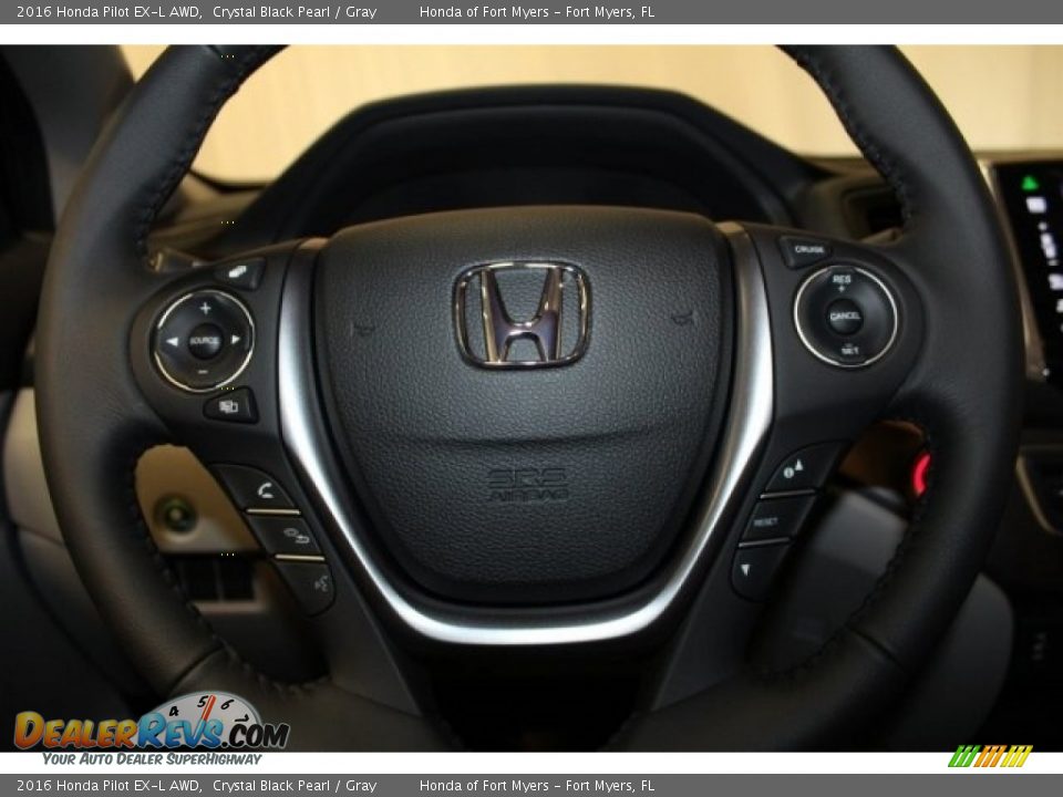 2016 Honda Pilot EX-L AWD Crystal Black Pearl / Gray Photo #11