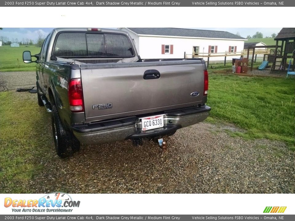 2003 Ford F250 Super Duty Lariat Crew Cab 4x4 Dark Shadow Grey Metallic / Medium Flint Grey Photo #3