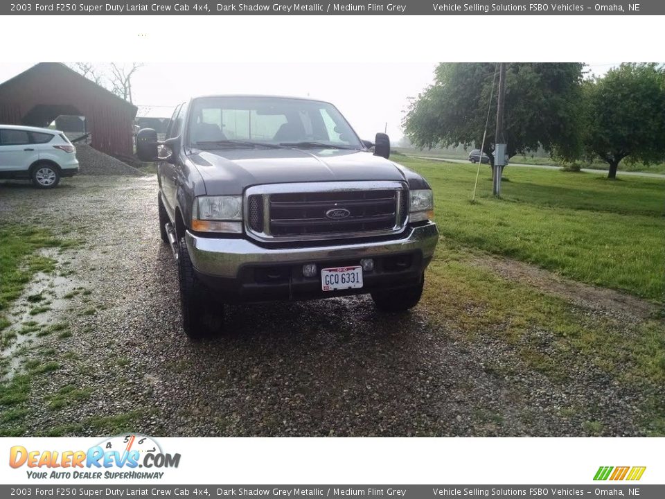 2003 Ford F250 Super Duty Lariat Crew Cab 4x4 Dark Shadow Grey Metallic / Medium Flint Grey Photo #4