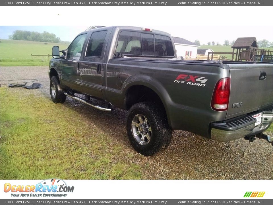 2003 Ford F250 Super Duty Lariat Crew Cab 4x4 Dark Shadow Grey Metallic / Medium Flint Grey Photo #5