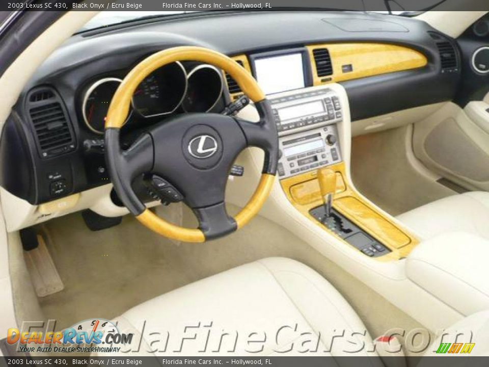 2003 Lexus SC 430 Black Onyx / Ecru Beige Photo #12