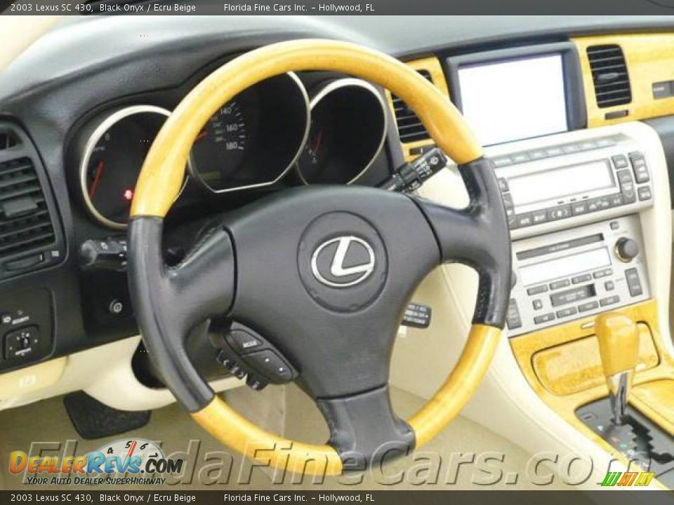 2003 Lexus SC 430 Black Onyx / Ecru Beige Photo #16