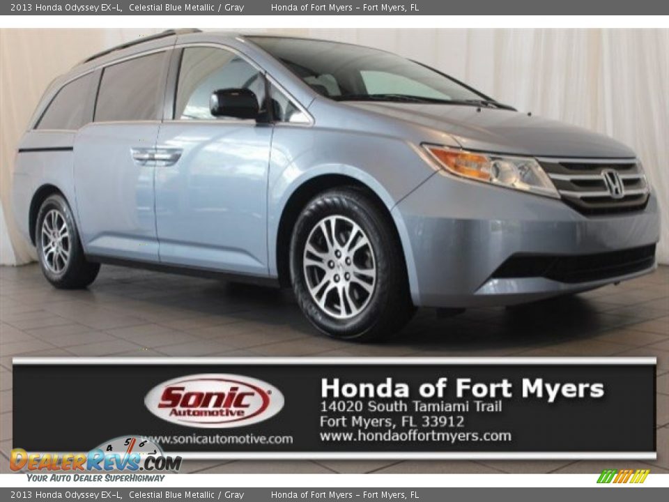 2013 Honda Odyssey EX-L Celestial Blue Metallic / Gray Photo #1
