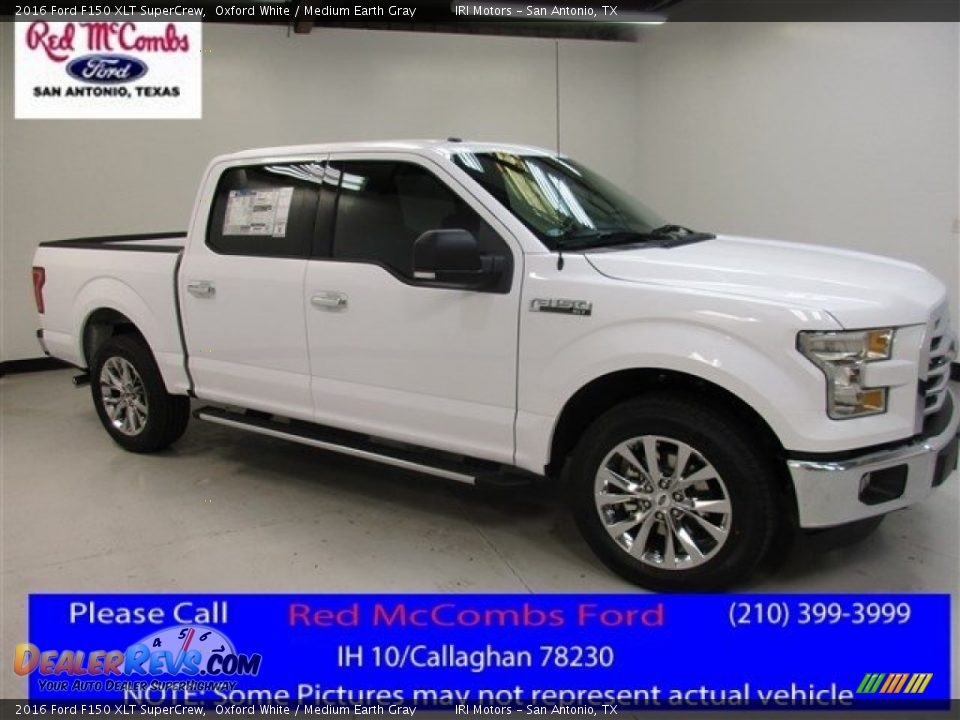 2016 Ford F150 XLT SuperCrew Oxford White / Medium Earth Gray Photo #1