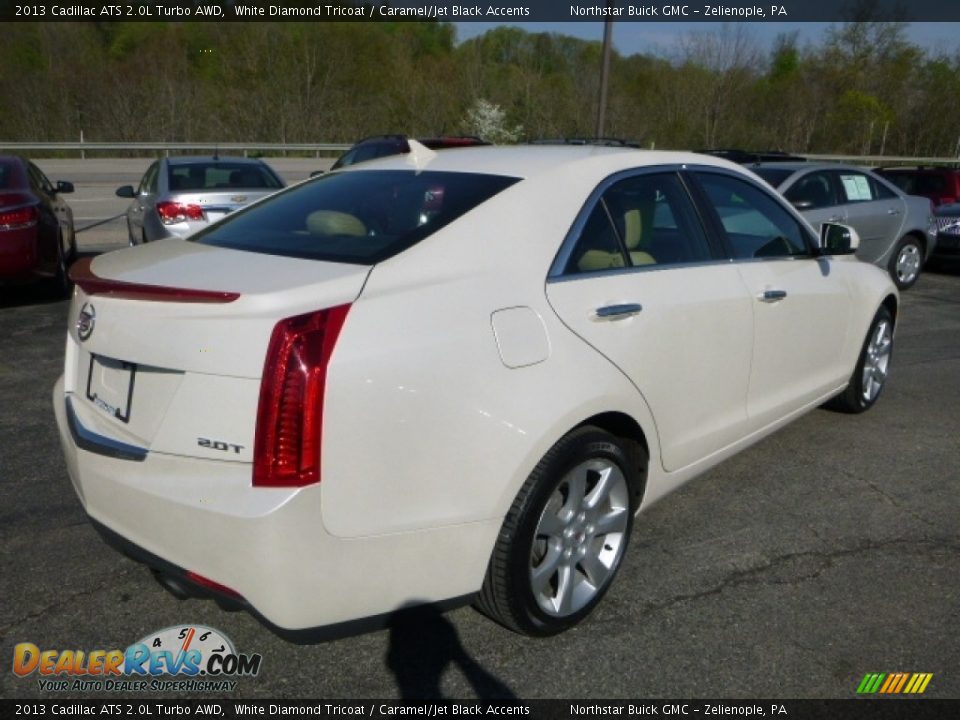 2013 Cadillac ATS 2.0L Turbo AWD White Diamond Tricoat / Caramel/Jet Black Accents Photo #6