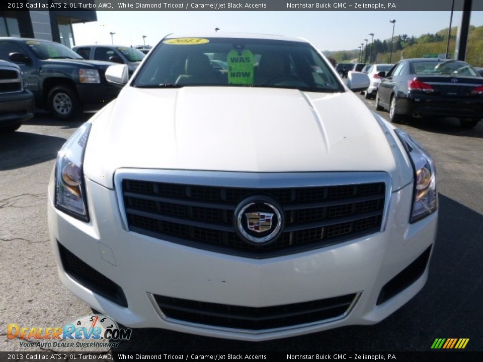 2013 Cadillac ATS 2.0L Turbo AWD White Diamond Tricoat / Caramel/Jet Black Accents Photo #10