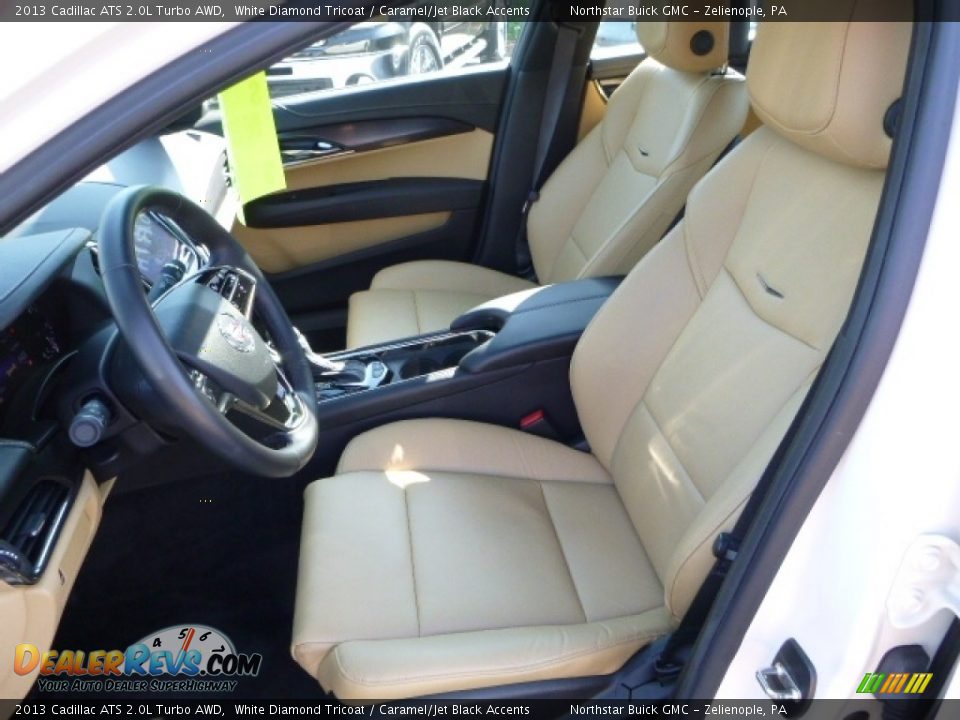2013 Cadillac ATS 2.0L Turbo AWD White Diamond Tricoat / Caramel/Jet Black Accents Photo #16