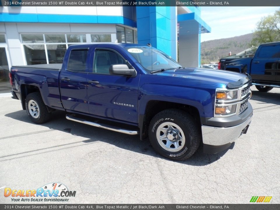 2014 Chevrolet Silverado 1500 WT Double Cab 4x4 Blue Topaz Metallic / Jet Black/Dark Ash Photo #1