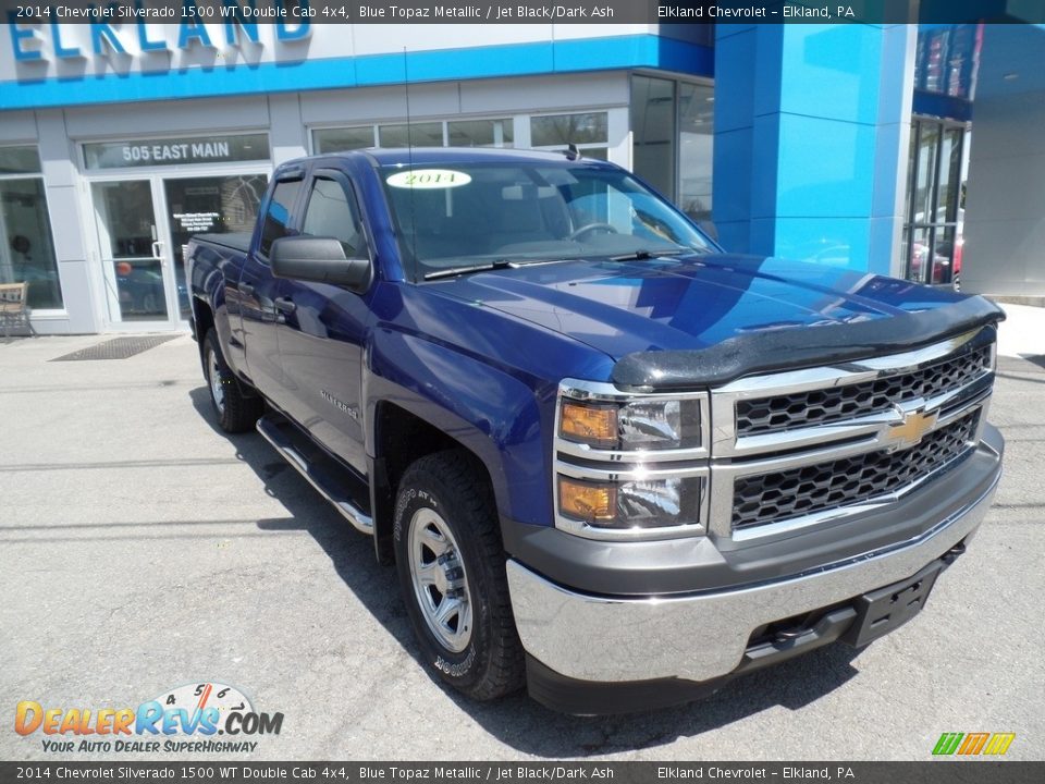 2014 Chevrolet Silverado 1500 WT Double Cab 4x4 Blue Topaz Metallic / Jet Black/Dark Ash Photo #2
