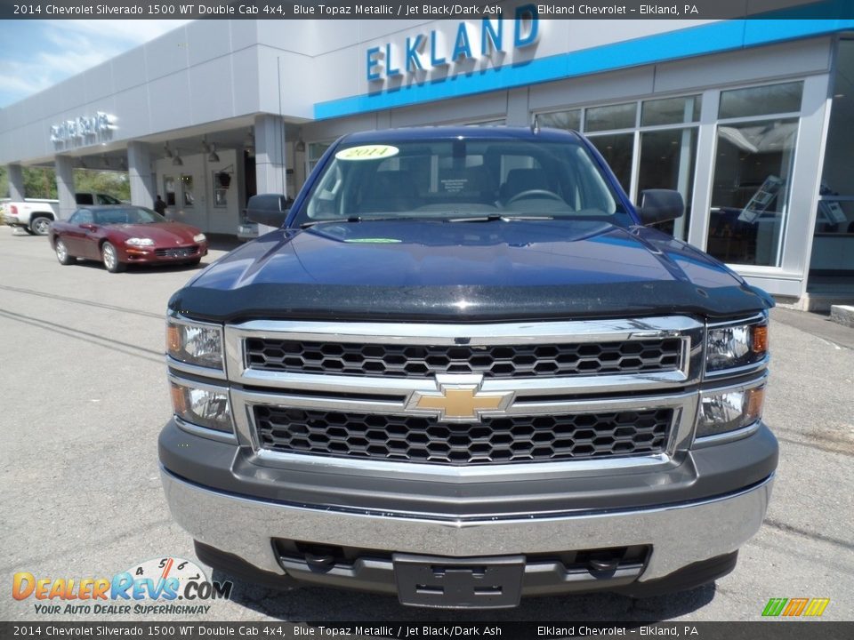 2014 Chevrolet Silverado 1500 WT Double Cab 4x4 Blue Topaz Metallic / Jet Black/Dark Ash Photo #3