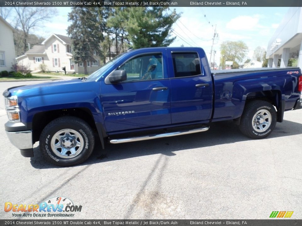 2014 Chevrolet Silverado 1500 WT Double Cab 4x4 Blue Topaz Metallic / Jet Black/Dark Ash Photo #5