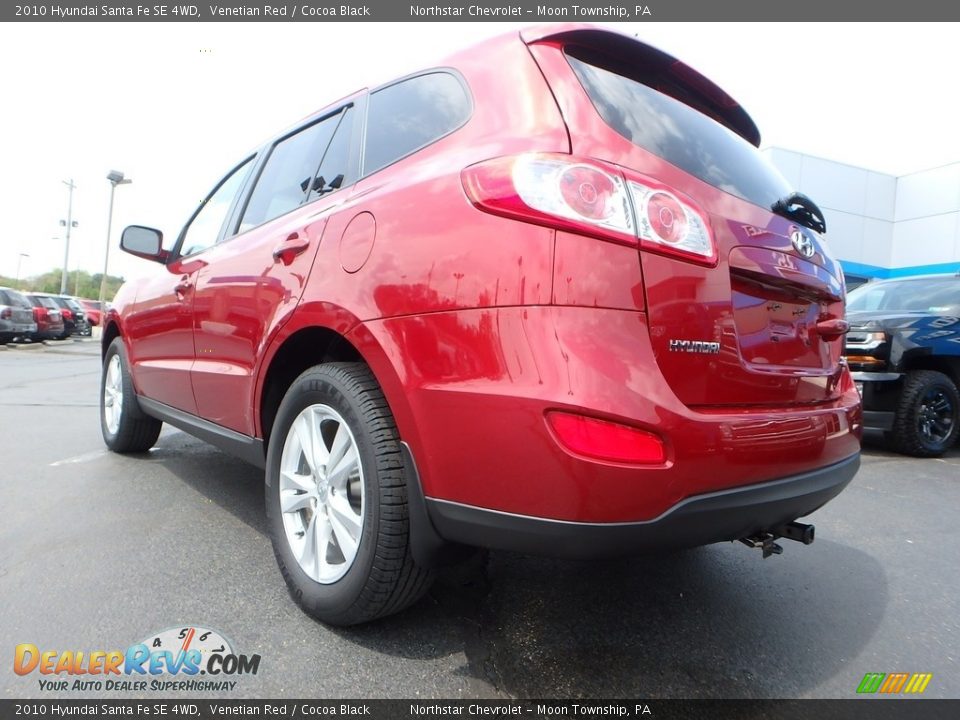 2010 Hyundai Santa Fe SE 4WD Venetian Red / Cocoa Black Photo #5