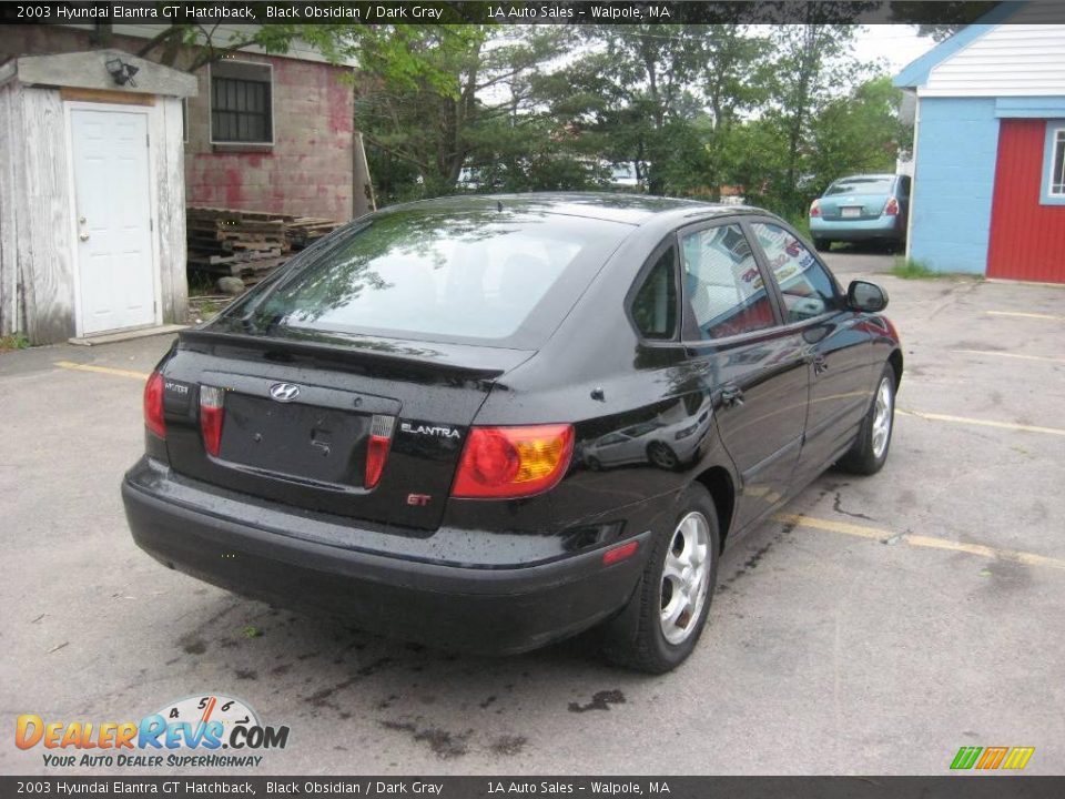 2003 Hyundai Elantra GT Hatchback Black Obsidian / Dark Gray Photo #2