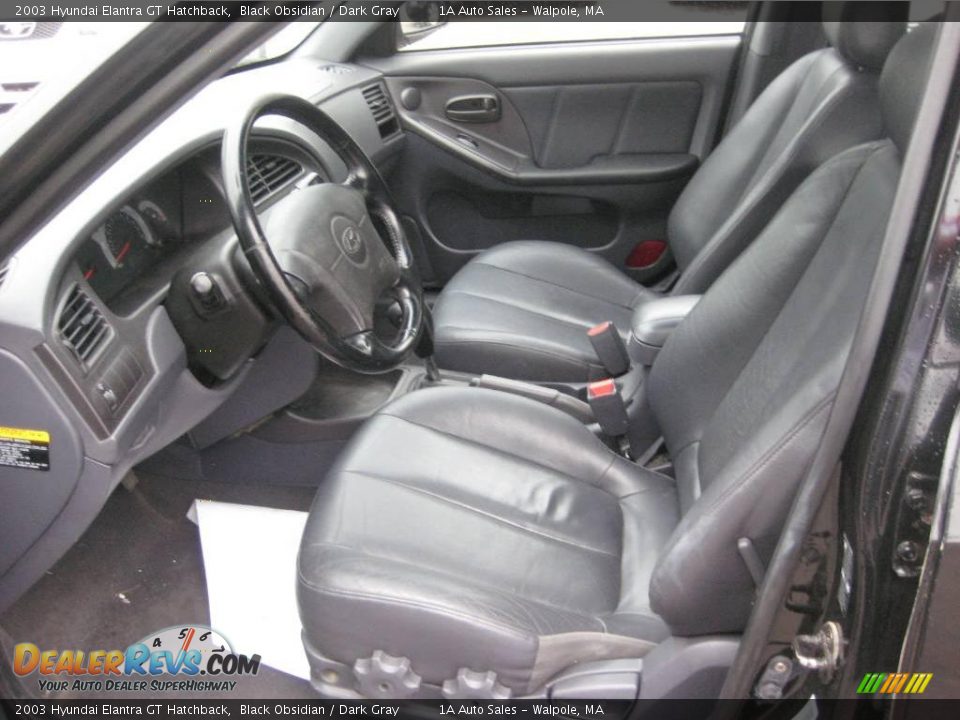 2003 Hyundai Elantra GT Hatchback Black Obsidian / Dark Gray Photo #3
