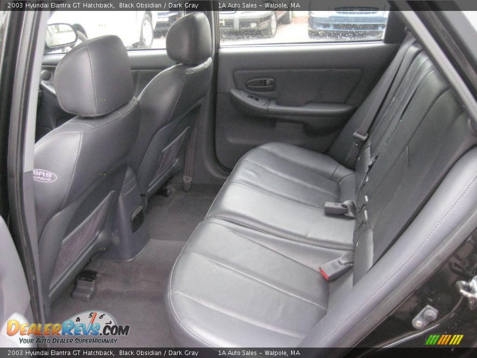 2003 Hyundai Elantra GT Hatchback Black Obsidian / Dark Gray Photo #4