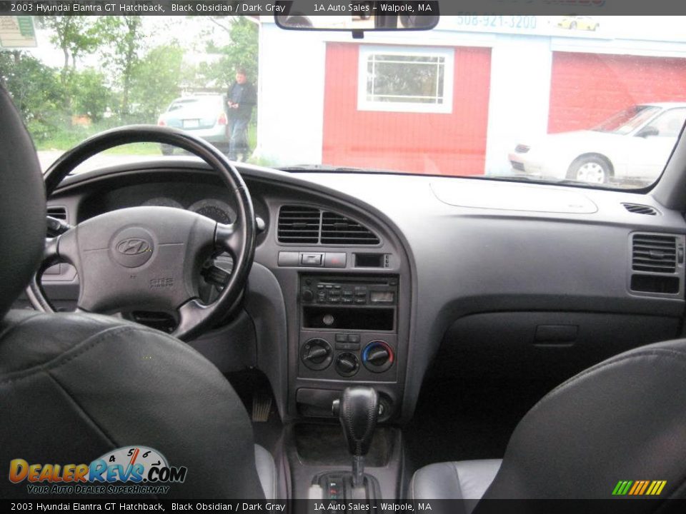 2003 Hyundai Elantra GT Hatchback Black Obsidian / Dark Gray Photo #5