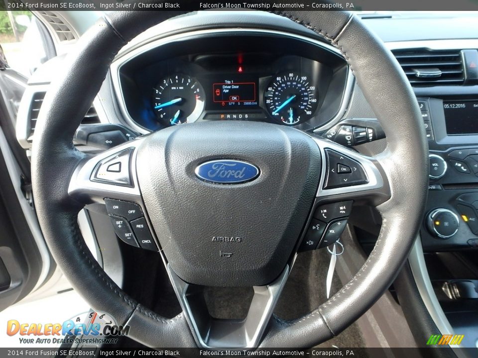 2014 Ford Fusion SE EcoBoost Ingot Silver / Charcoal Black Photo #22
