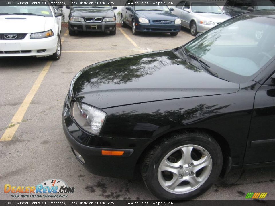 2003 Hyundai Elantra GT Hatchback Black Obsidian / Dark Gray Photo #8