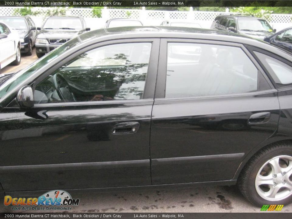 2003 Hyundai Elantra GT Hatchback Black Obsidian / Dark Gray Photo #9