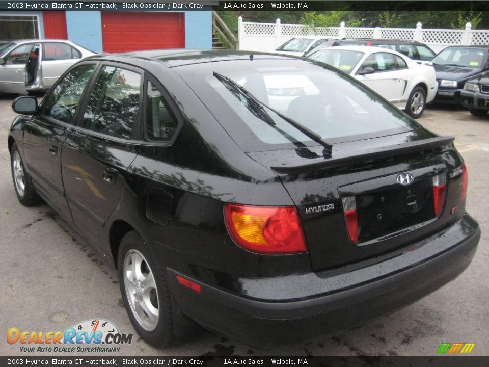 2003 Hyundai Elantra GT Hatchback Black Obsidian / Dark Gray Photo #11