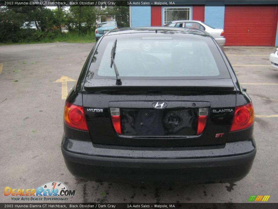 2003 Hyundai Elantra GT Hatchback Black Obsidian / Dark Gray Photo #12