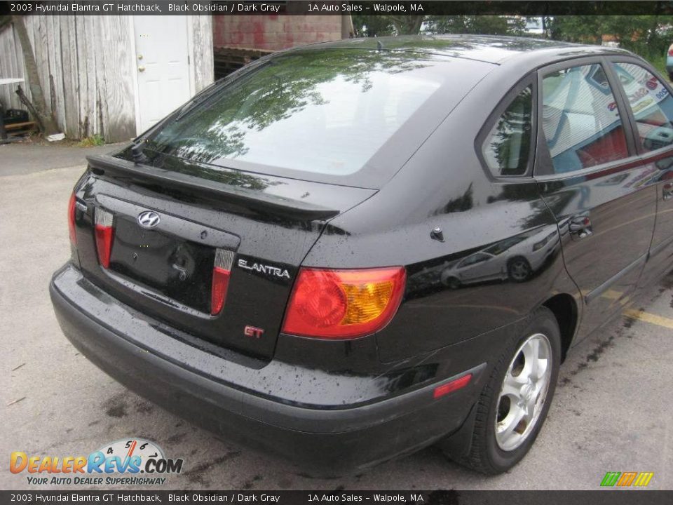 2003 Hyundai Elantra GT Hatchback Black Obsidian / Dark Gray Photo #13