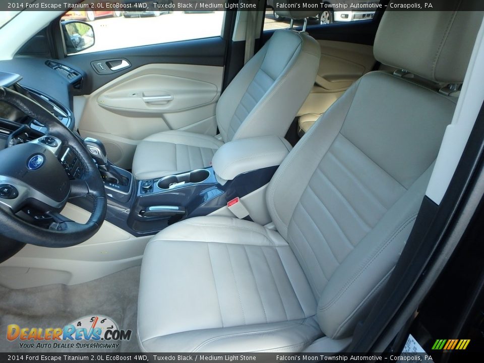 2014 Ford Escape Titanium 2.0L EcoBoost 4WD Tuxedo Black / Medium Light Stone Photo #15