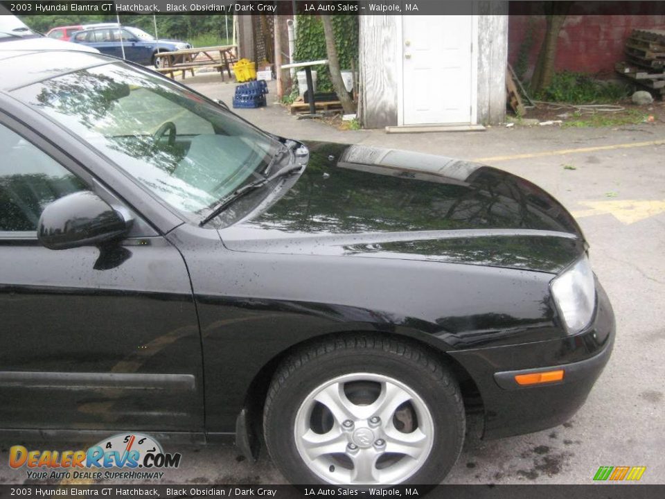 2003 Hyundai Elantra GT Hatchback Black Obsidian / Dark Gray Photo #16