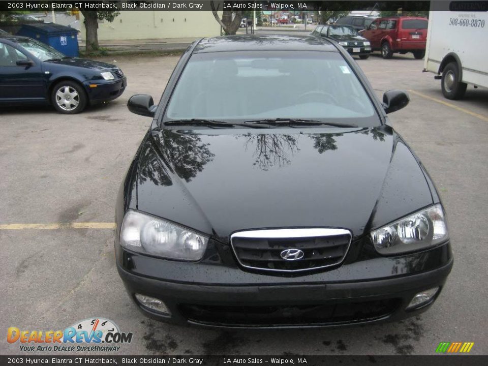 2003 Hyundai Elantra GT Hatchback Black Obsidian / Dark Gray Photo #18