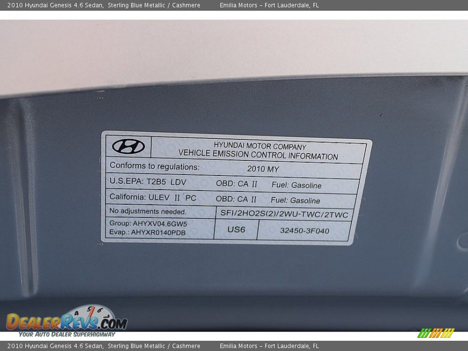 2010 Hyundai Genesis 4.6 Sedan Sterling Blue Metallic / Cashmere Photo #46