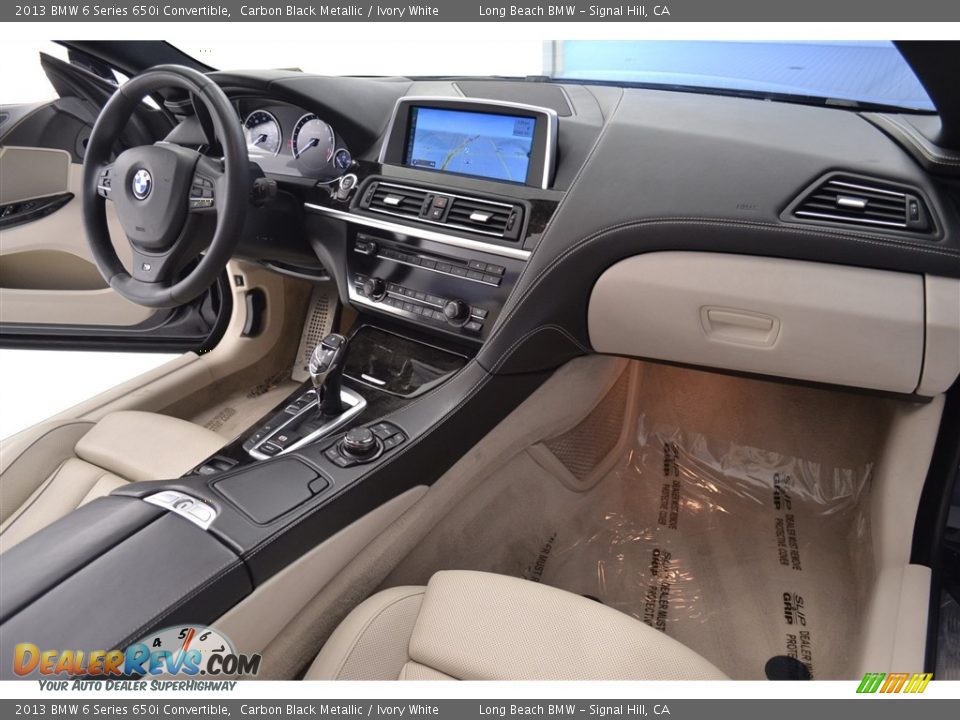 2013 BMW 6 Series 650i Convertible Carbon Black Metallic / Ivory White Photo #16