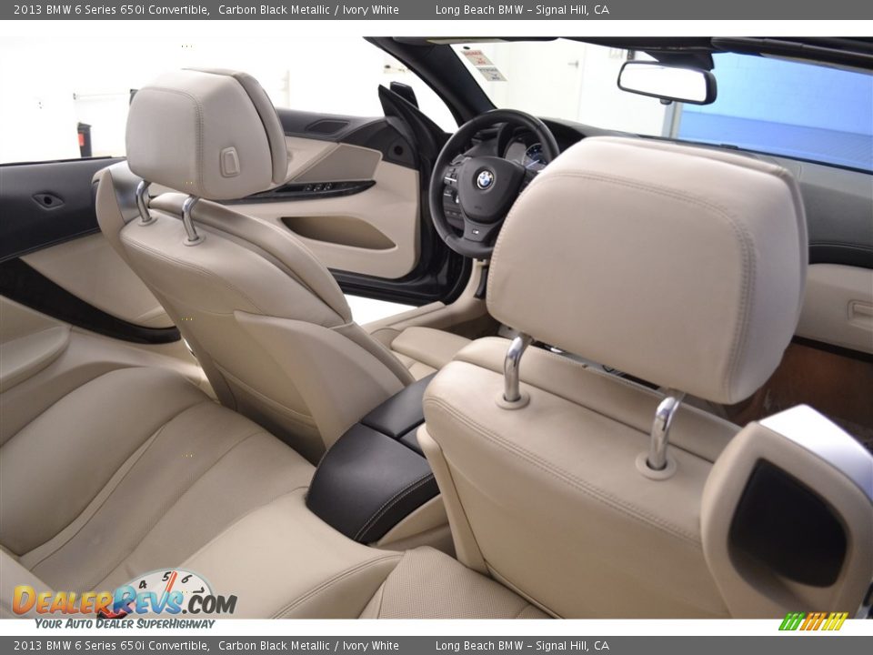 2013 BMW 6 Series 650i Convertible Carbon Black Metallic / Ivory White Photo #19