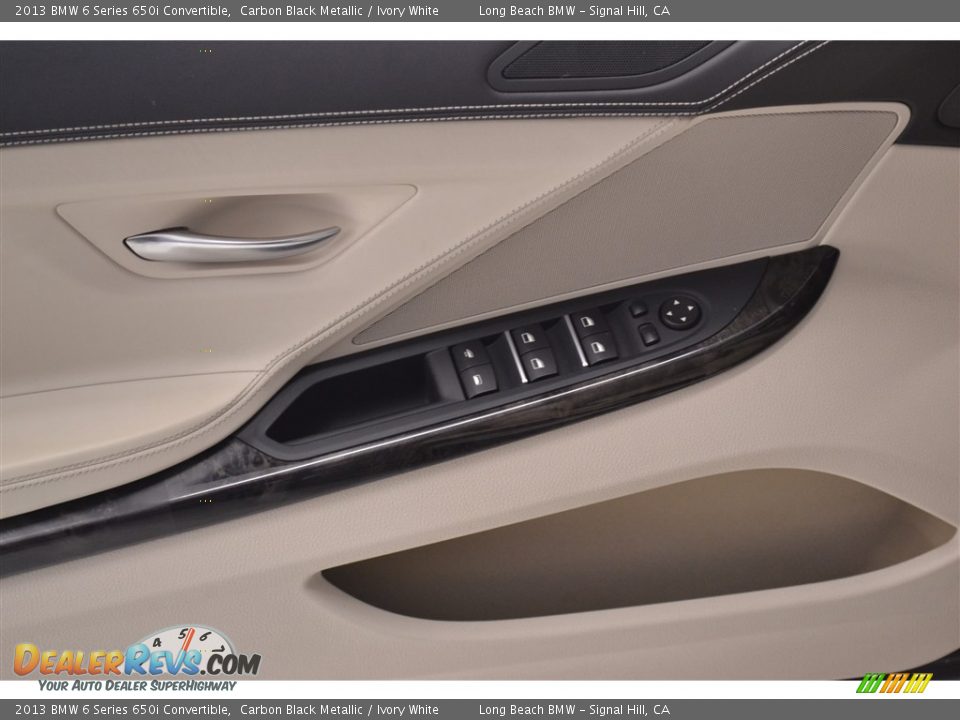 2013 BMW 6 Series 650i Convertible Carbon Black Metallic / Ivory White Photo #21