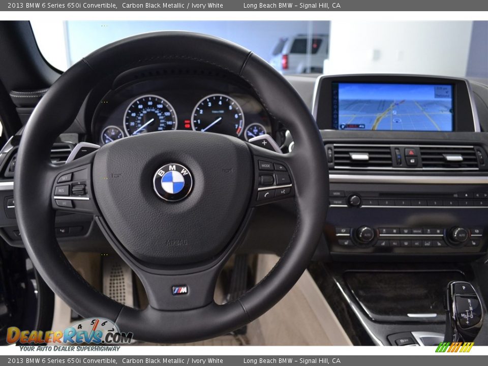 2013 BMW 6 Series 650i Convertible Carbon Black Metallic / Ivory White Photo #29