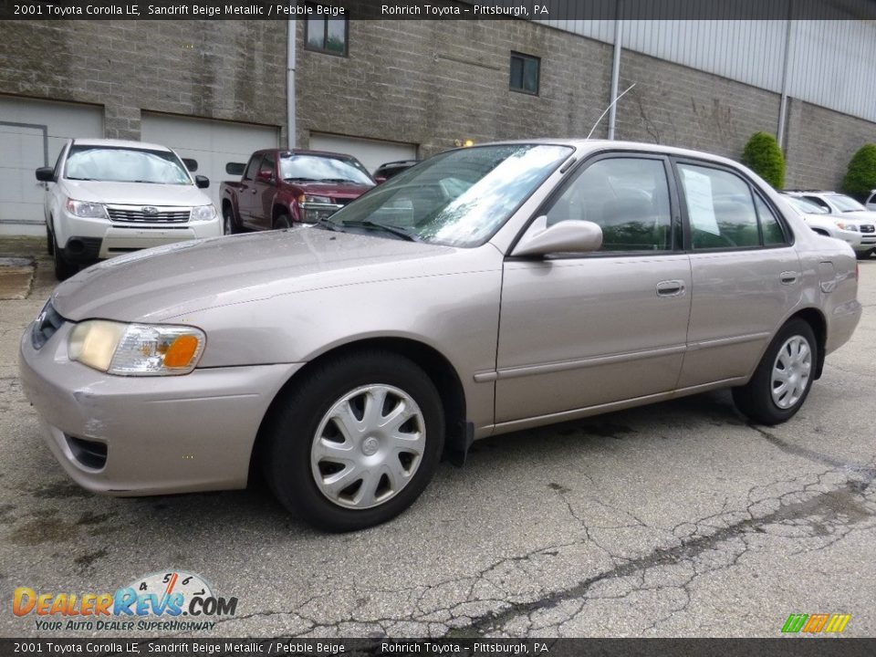 2001 Toyota Corolla LE Sandrift Beige Metallic / Pebble Beige Photo #13