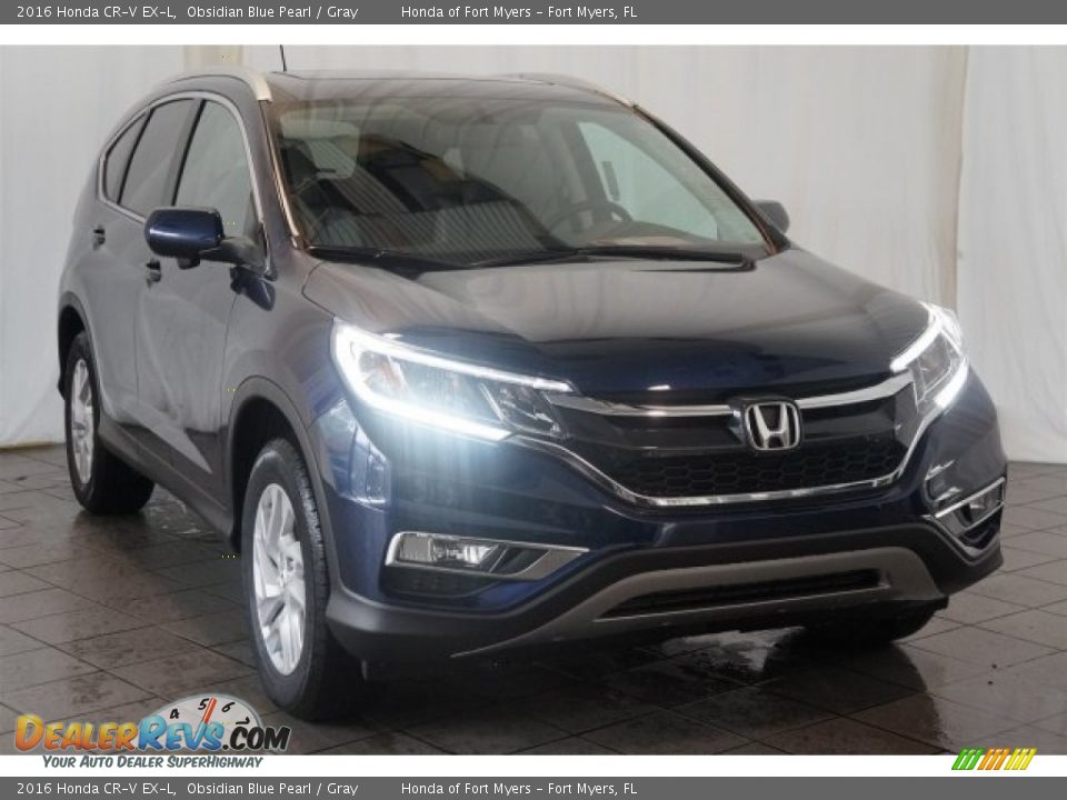 2016 Honda CR-V EX-L Obsidian Blue Pearl / Gray Photo #2